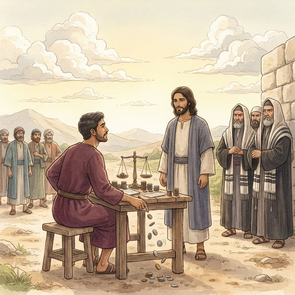 Jesus Forgives and Heals: a painted scene illustrating Mark 2.