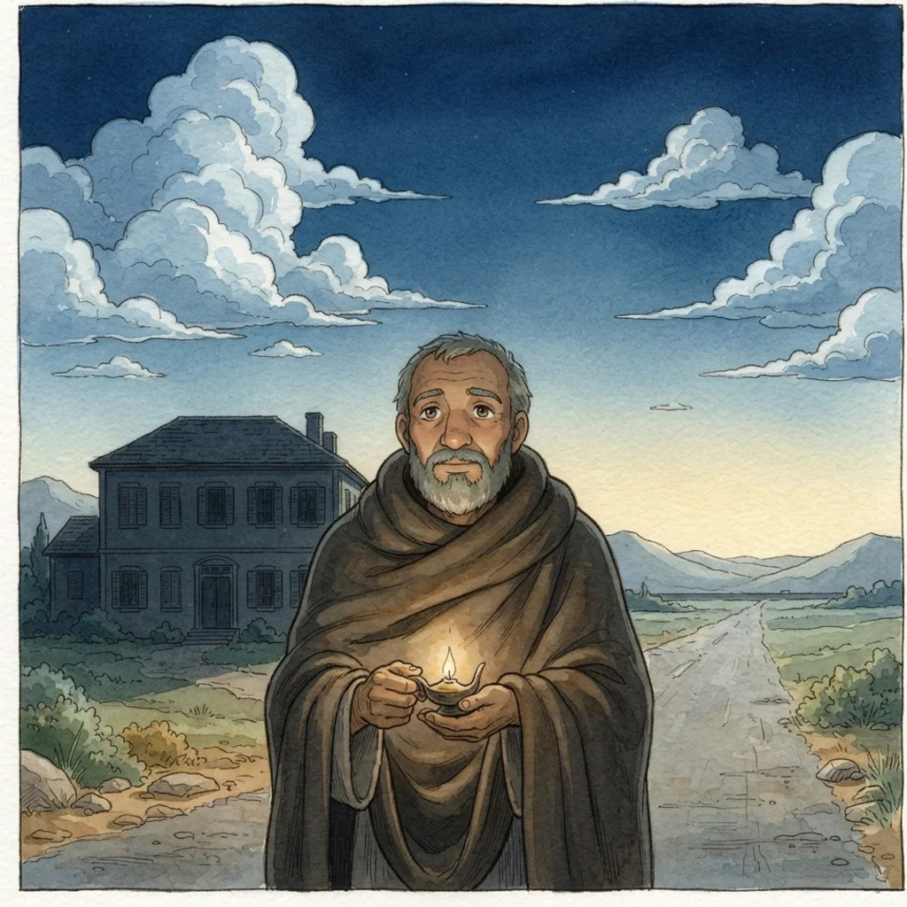 The Coming of the Son of Man: a painted scene illustrating Mark 13.