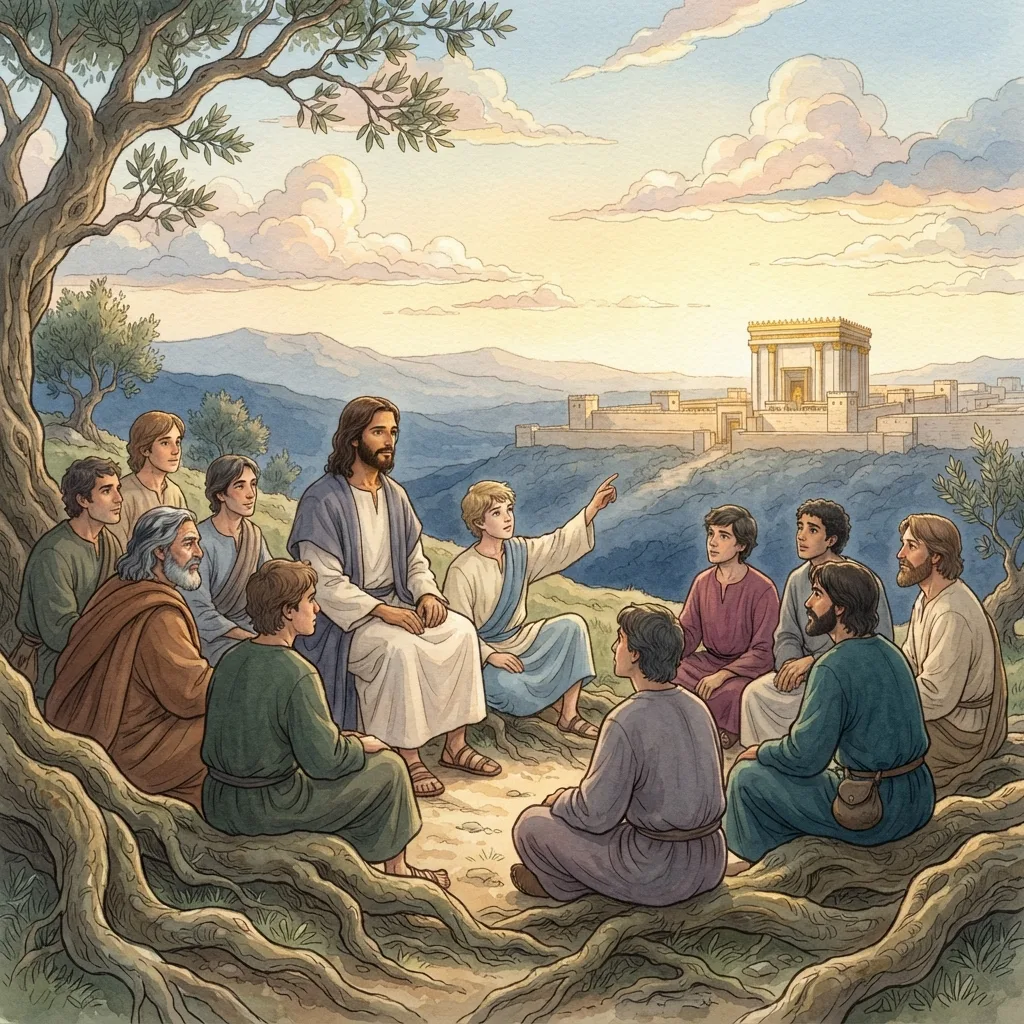The Coming of the Son of Man: a painted scene illustrating Matthew 24.