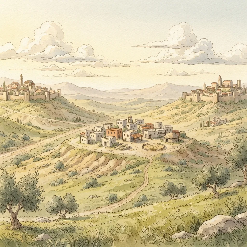 The Ruler from Bethlehem: a painted scene illustrating Micah 5.