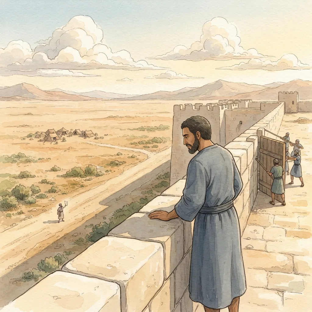 The Wall Is Completed: a painted scene illustrating Nehemiah 6.