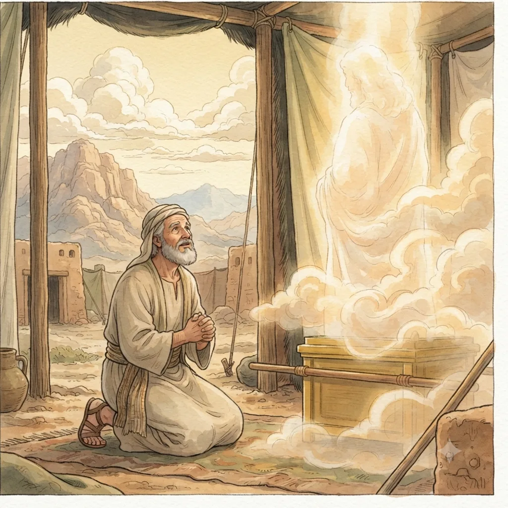 The First Census: a painted scene illustrating Numbers 1.