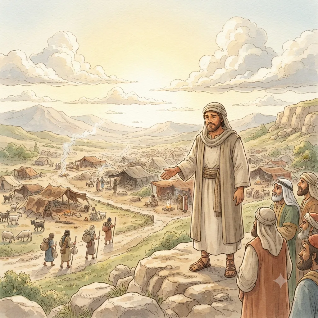 Purity in the Camp: a painted scene illustrating Numbers 5.