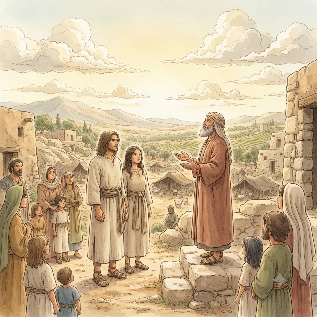 The Nazirite and Priestly Blessing: a painted scene illustrating Numbers 6.