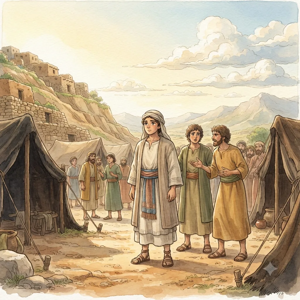 Korah's Rebellion: a painted scene illustrating Numbers 16.