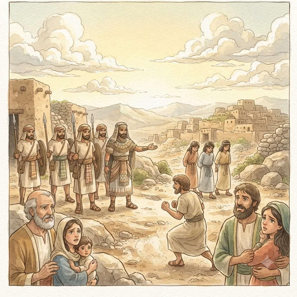 The Bronze Serpent: a painted scene illustrating Numbers 21.
