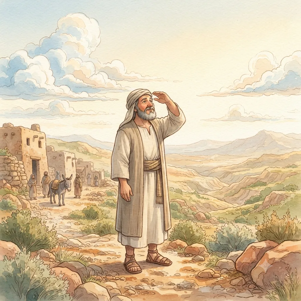 Balaam's Prophecies: a painted scene illustrating Numbers 24.