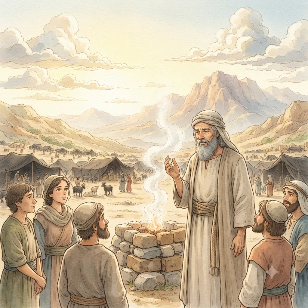 Daily and Festival Offerings: a painted scene illustrating Numbers 28.