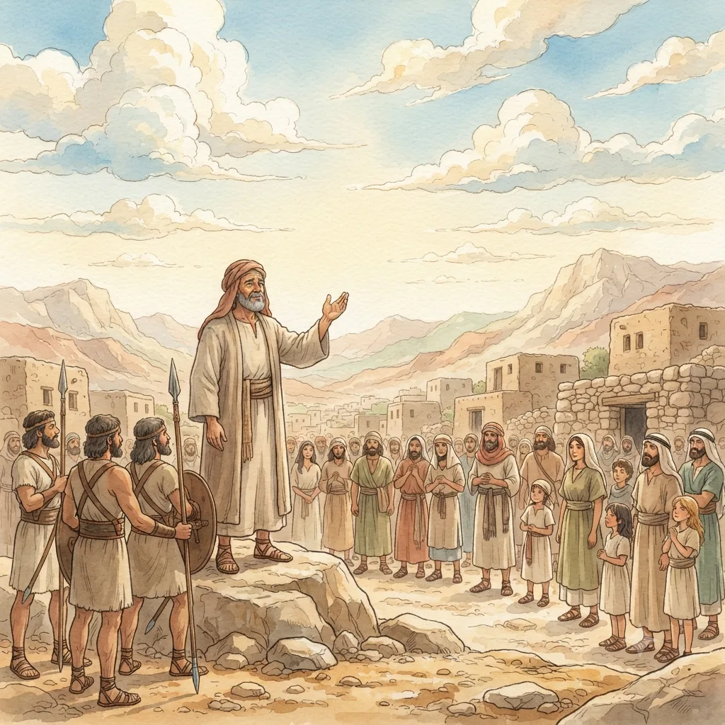 Israel's Victory over Midian: a painted scene illustrating Numbers 31.