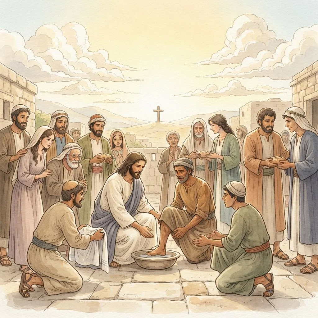 The Humility of Christ: a painted scene illustrating Philippians 2.