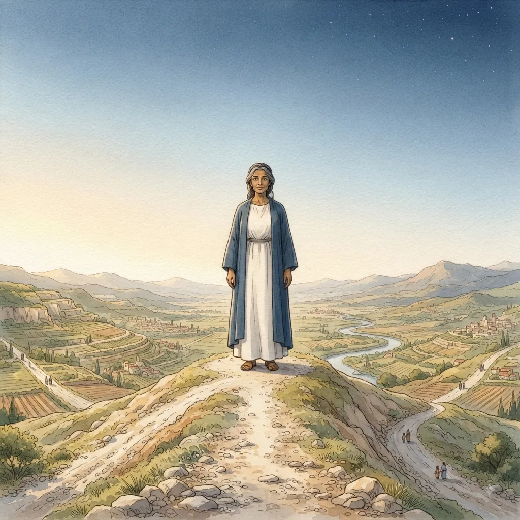 Wisdom Calls: a painted scene illustrating Proverbs 8.