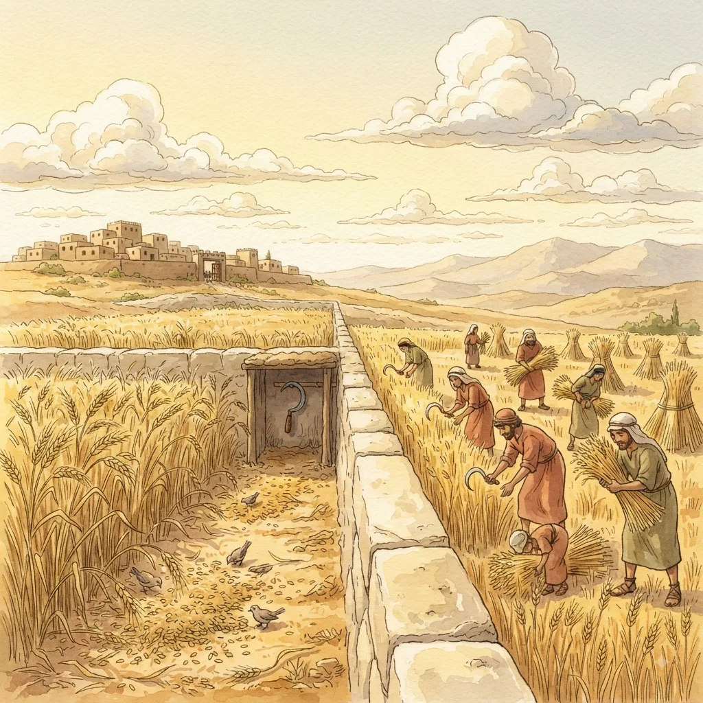 The Way of the Righteous: a painted scene illustrating Proverbs 10.