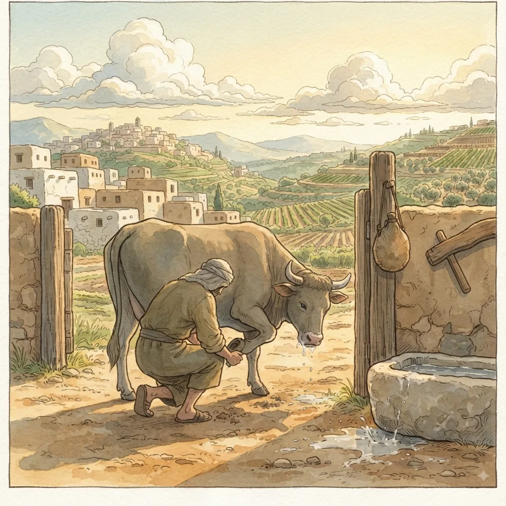 The Wise and the Foolish: a painted scene illustrating Proverbs 12.