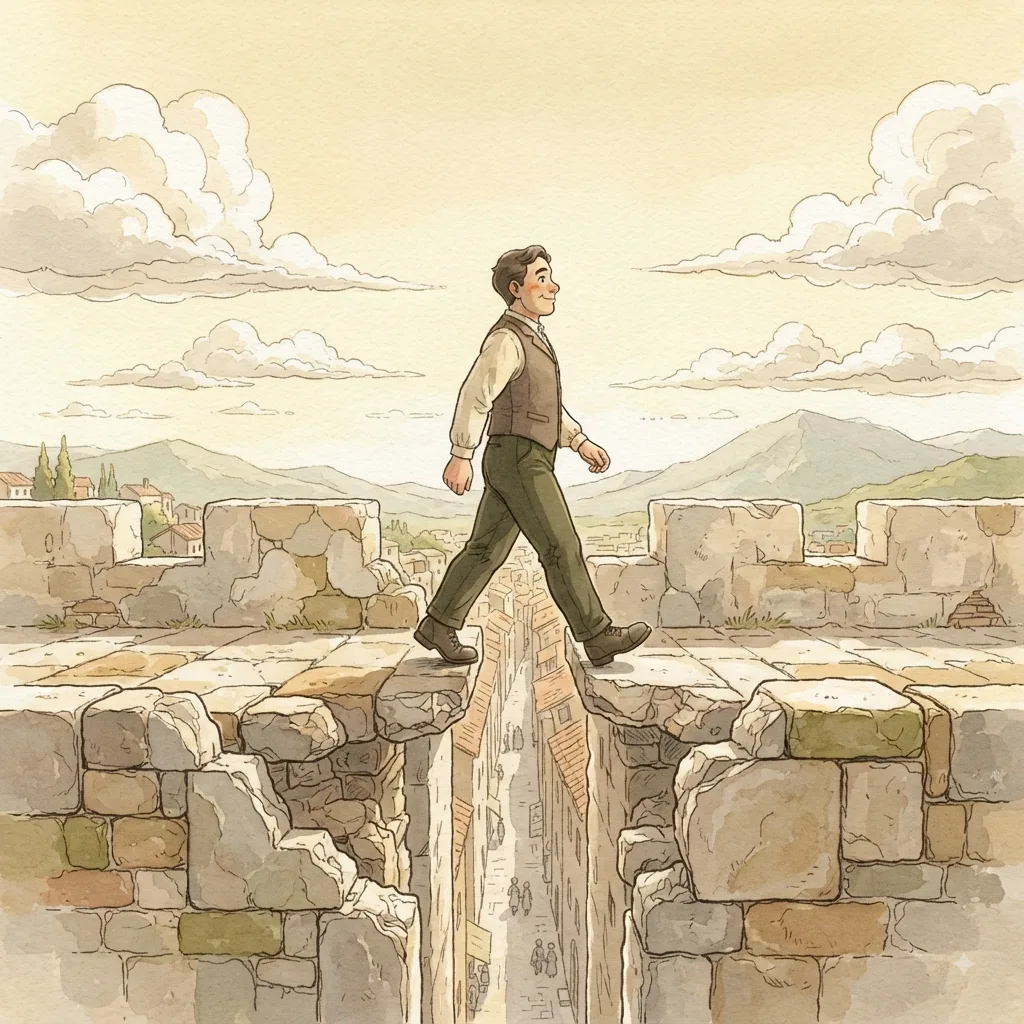 The Lord Directs Our Steps: a painted scene illustrating Proverbs 16.