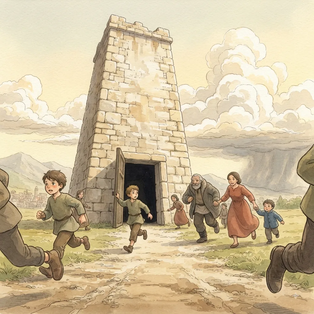 The Power of Words: a painted scene illustrating Proverbs 18.