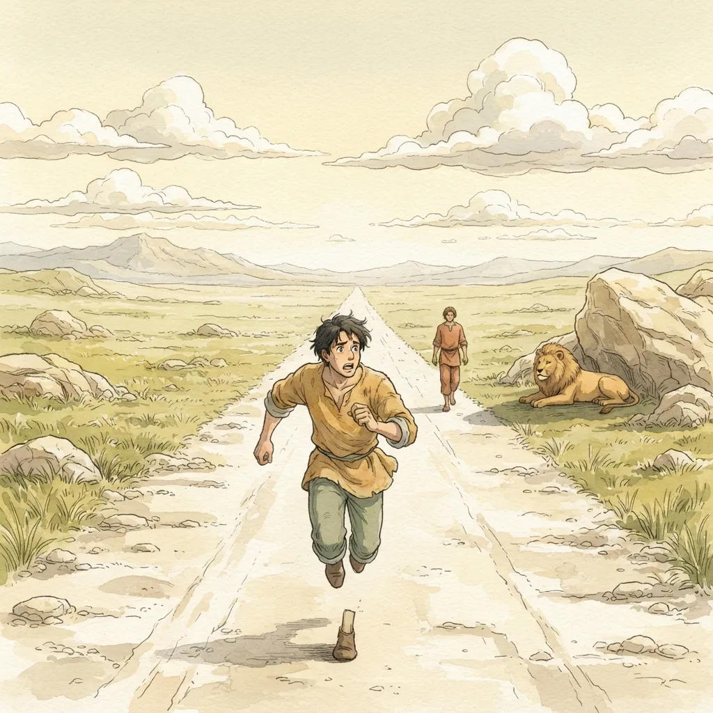 The Righteous and the Wicked: a painted scene illustrating Proverbs 28.