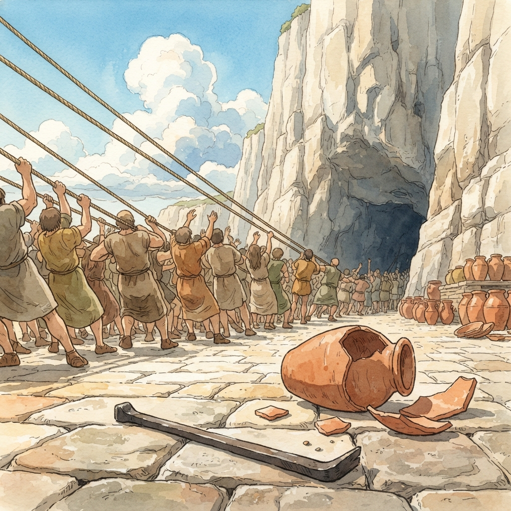 The Reign of God's Anointed: a painted scene illustrating Psalms 2.