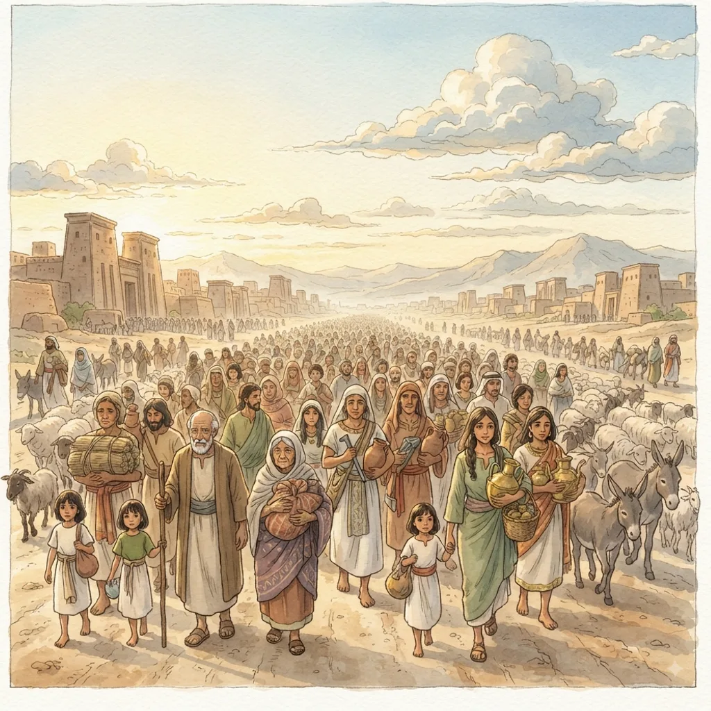 Remember His Covenant: a painted scene illustrating Psalms 105.