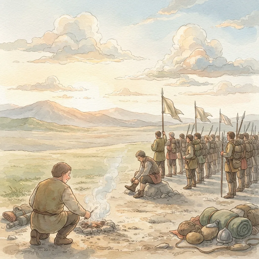 My Heart Is Steadfast: a painted scene illustrating Psalms 108.
