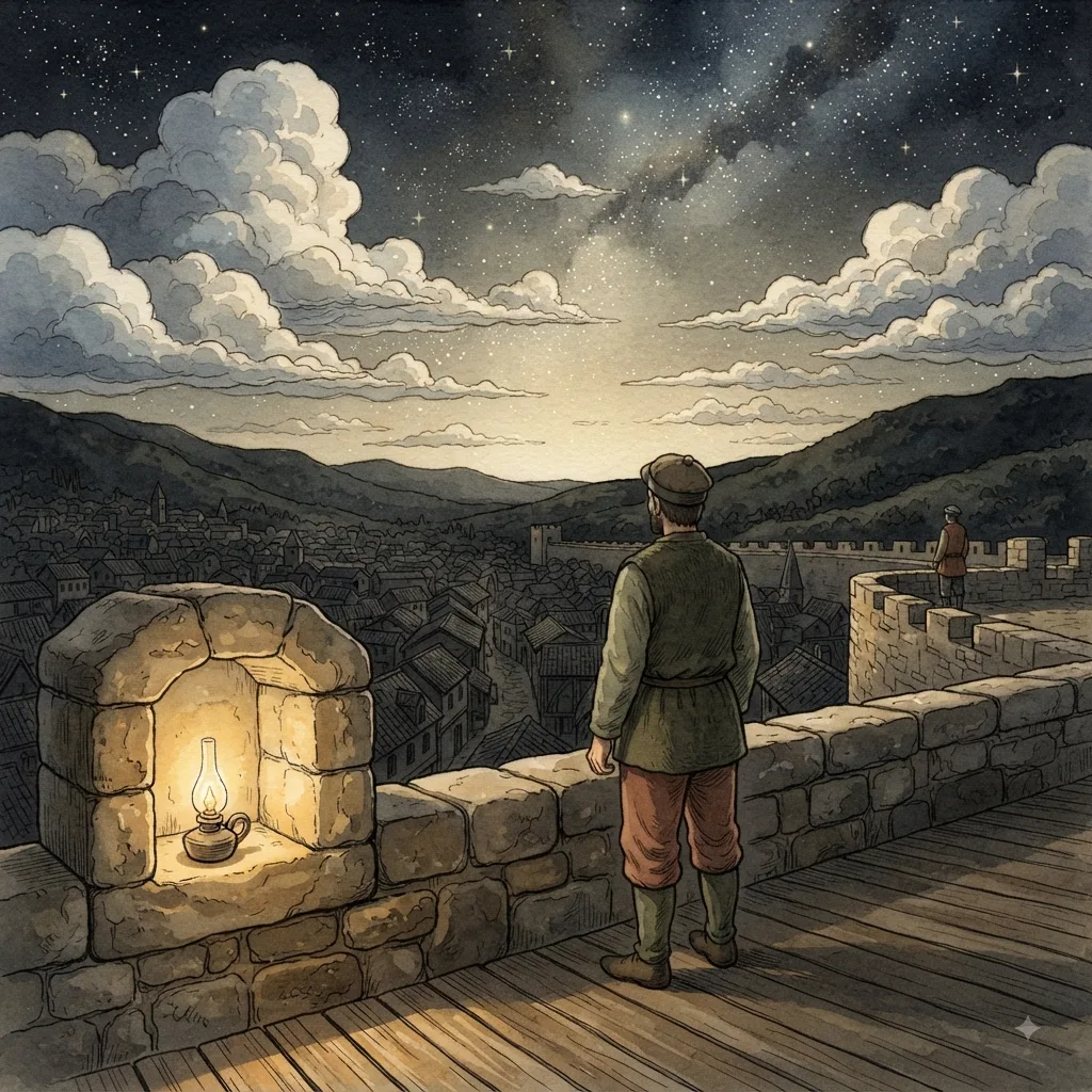 My Help Comes from the Lord: a painted scene illustrating Psalms 121.
