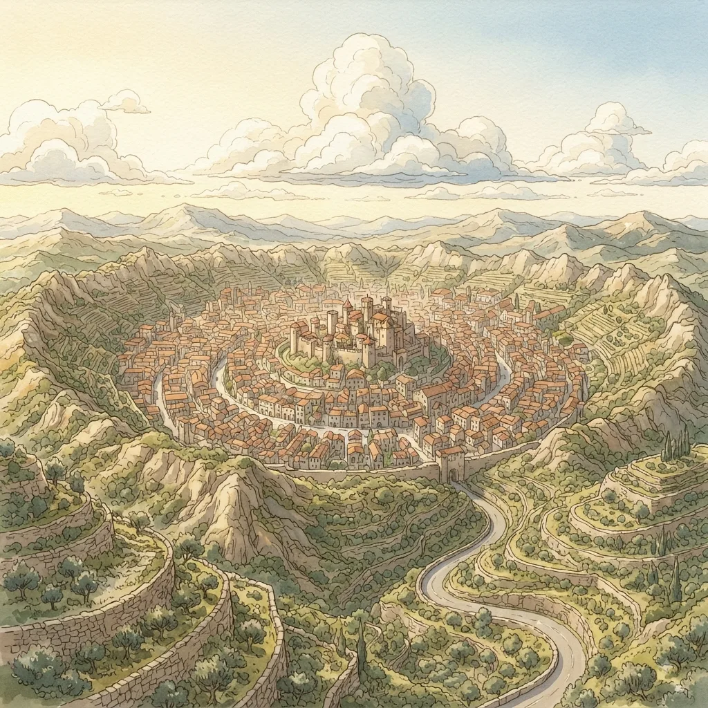 Those Who Trust in the Lord: a painted scene illustrating Psalms 125.