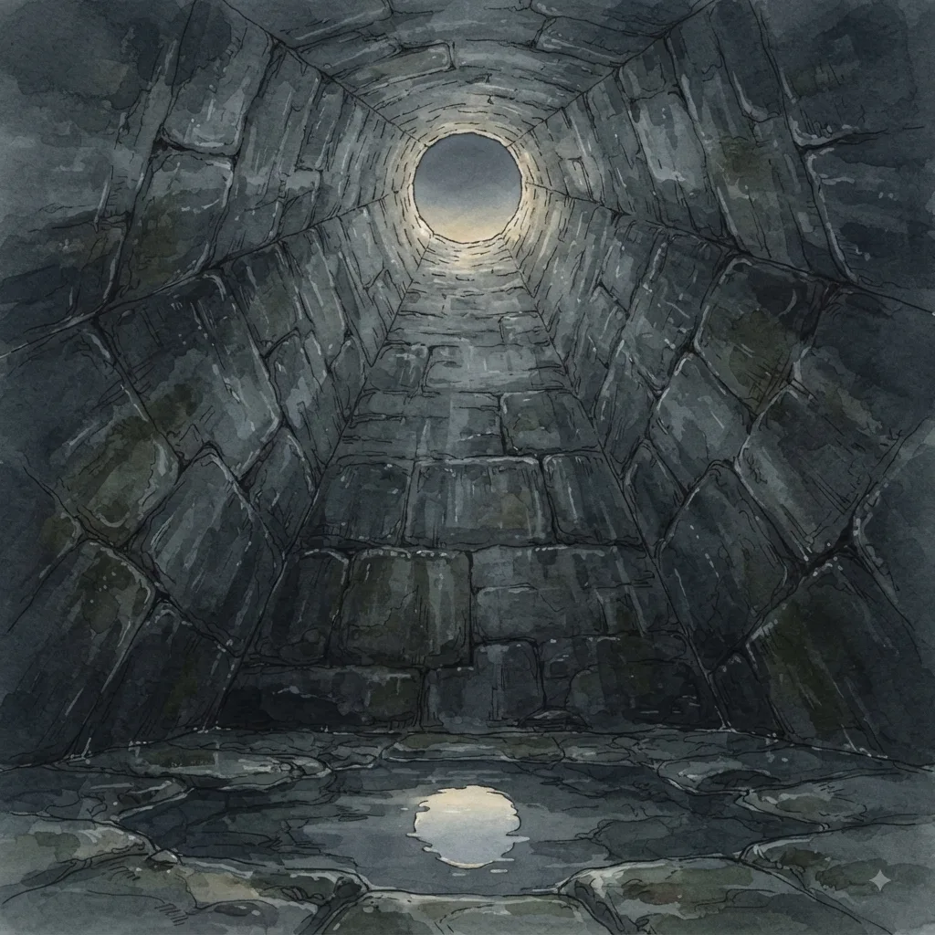 Out of the Depths: a painted scene illustrating Psalms 130.