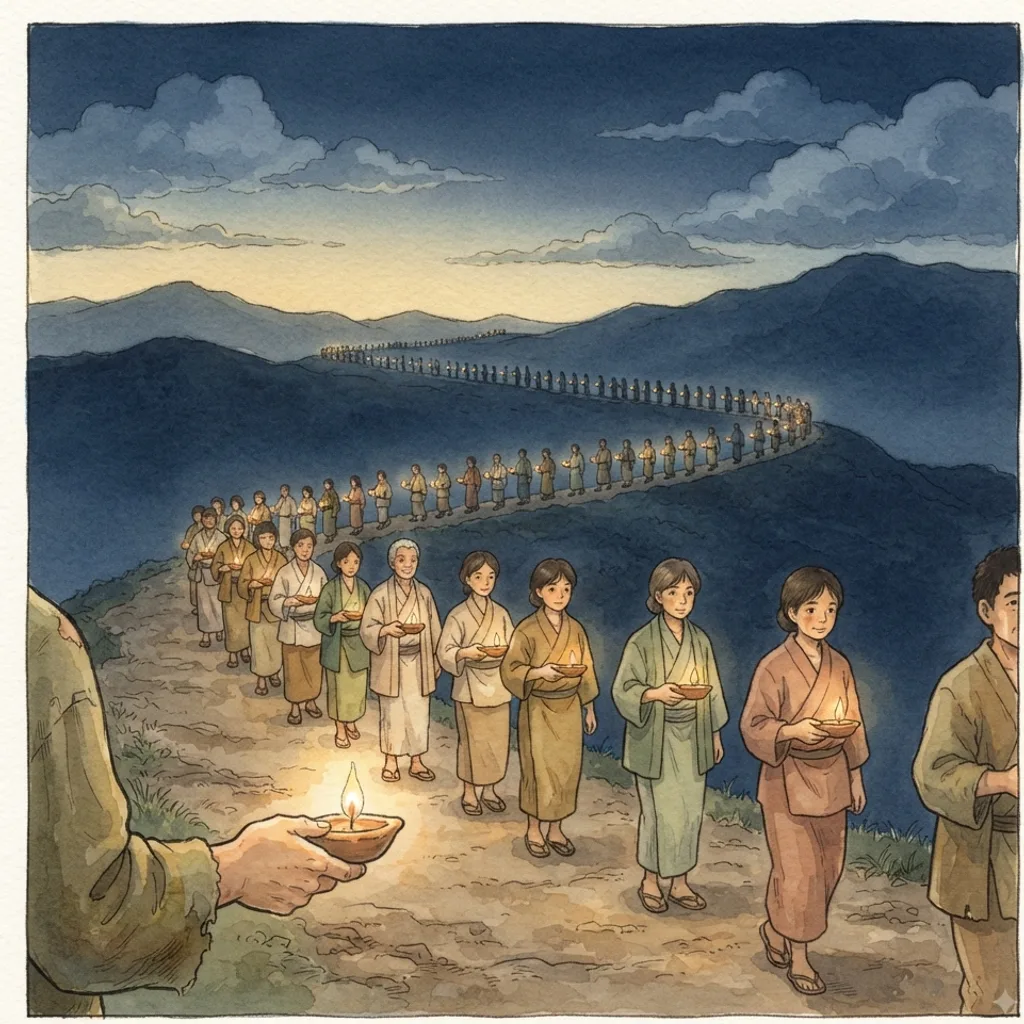 His Love Endures Forever: a painted scene illustrating Psalms 136.