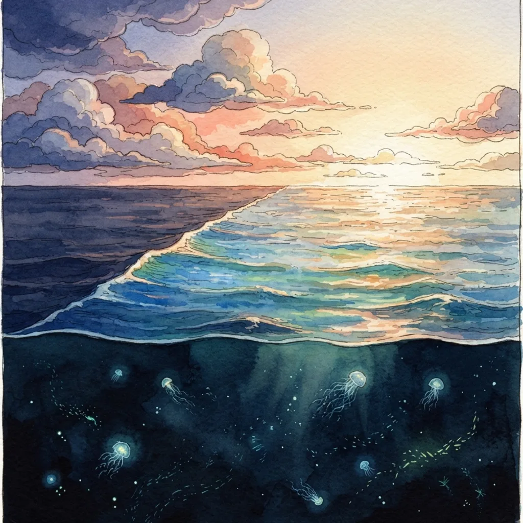 You Search Me and Know Me: a painted scene illustrating Psalms 139.