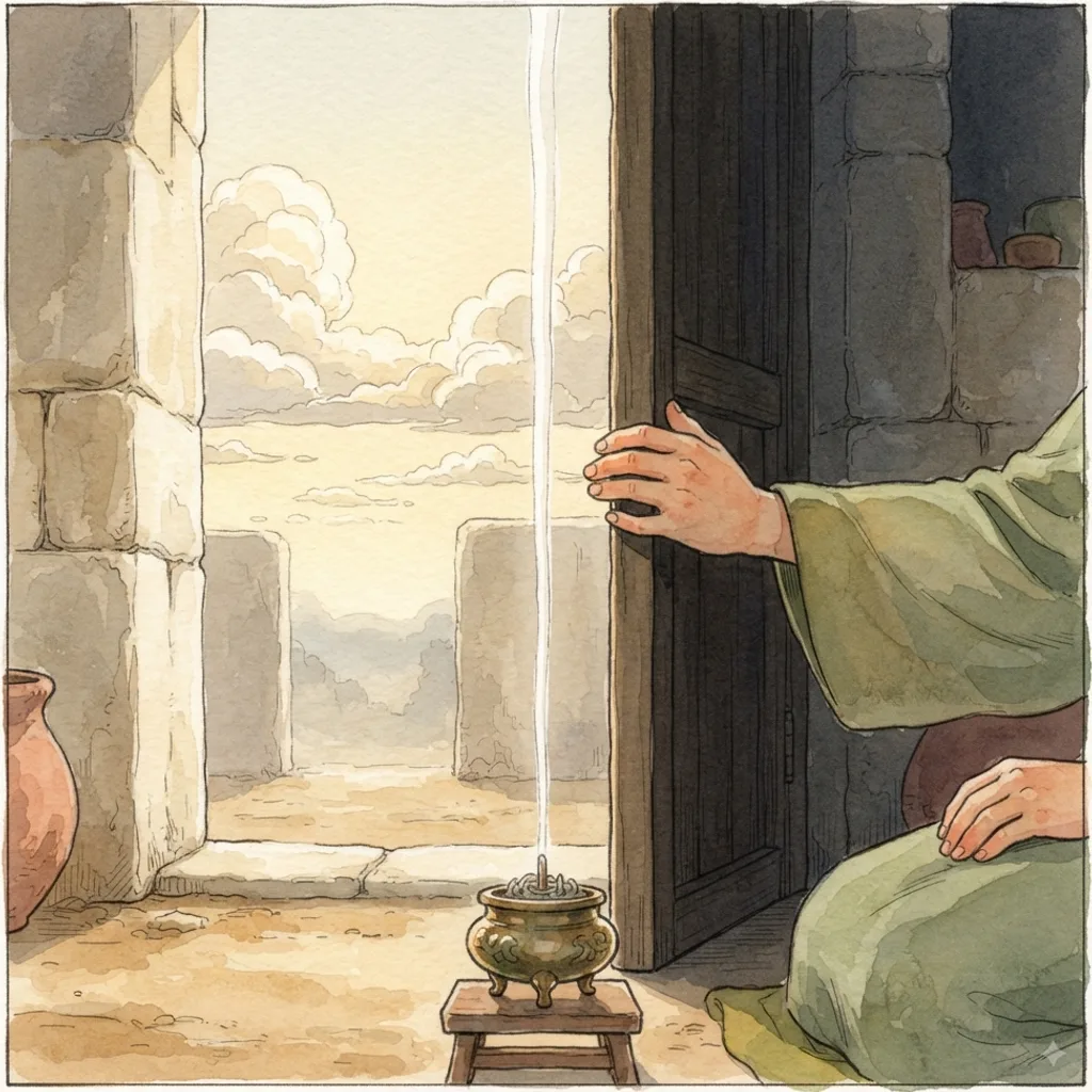 Guard My Heart: a painted scene illustrating Psalms 141.
