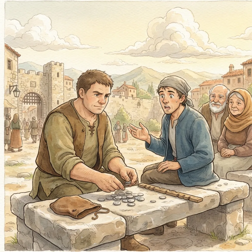 Who May Dwell with God?: a painted scene illustrating Psalms 15.