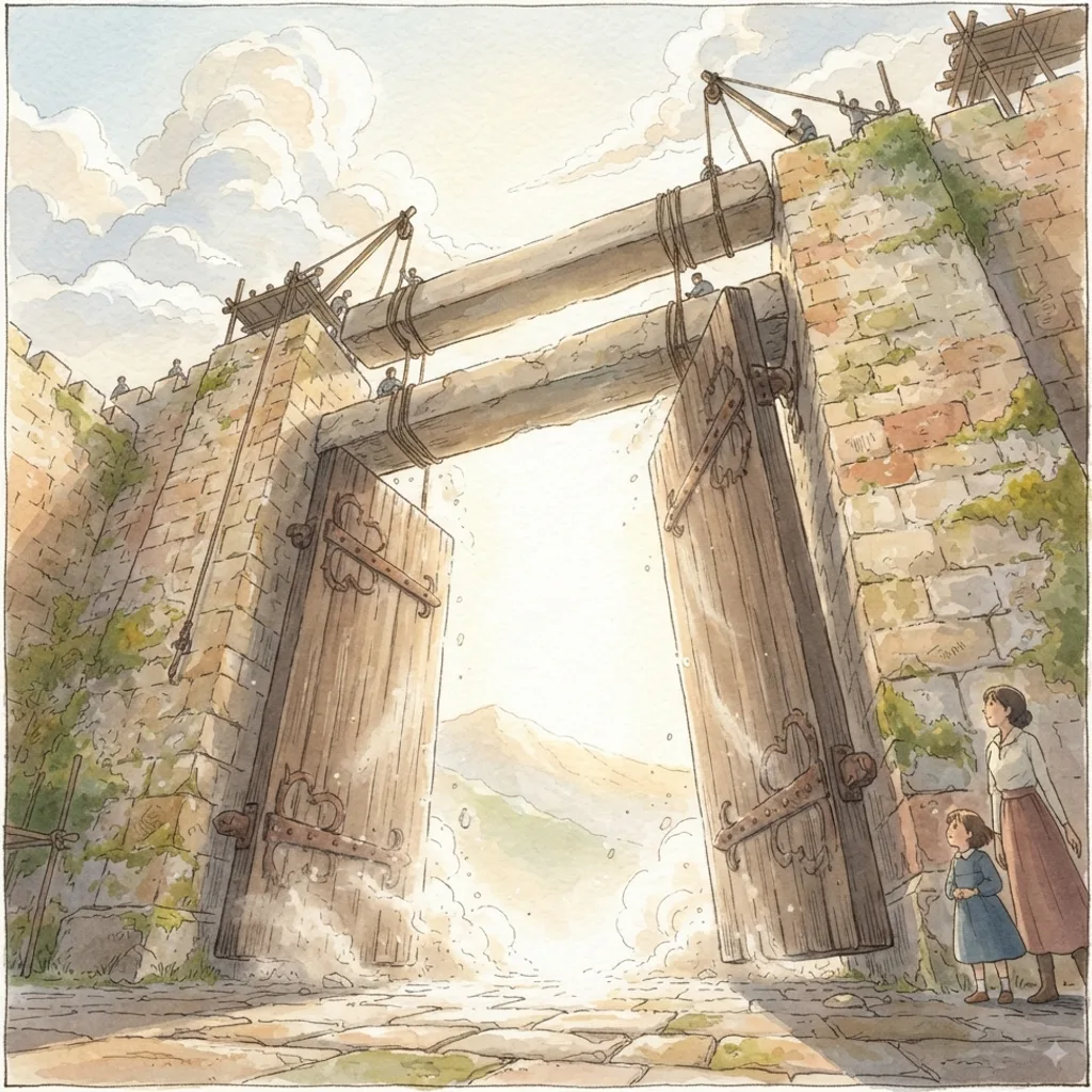 The King of Glory: a painted scene illustrating Psalms 24.