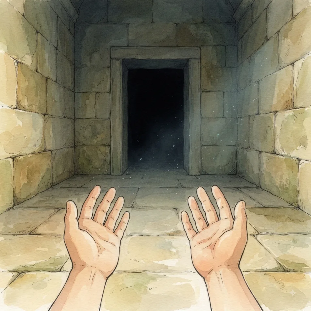 Hear My Cry, O Lord: a painted scene illustrating Psalms 28.