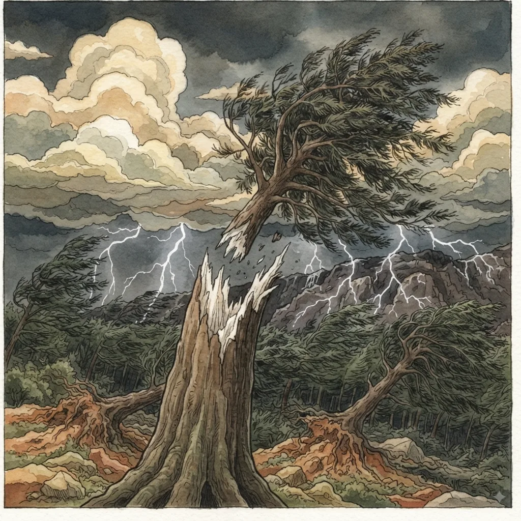 The Voice of the Lord: a painted scene illustrating Psalms 29.