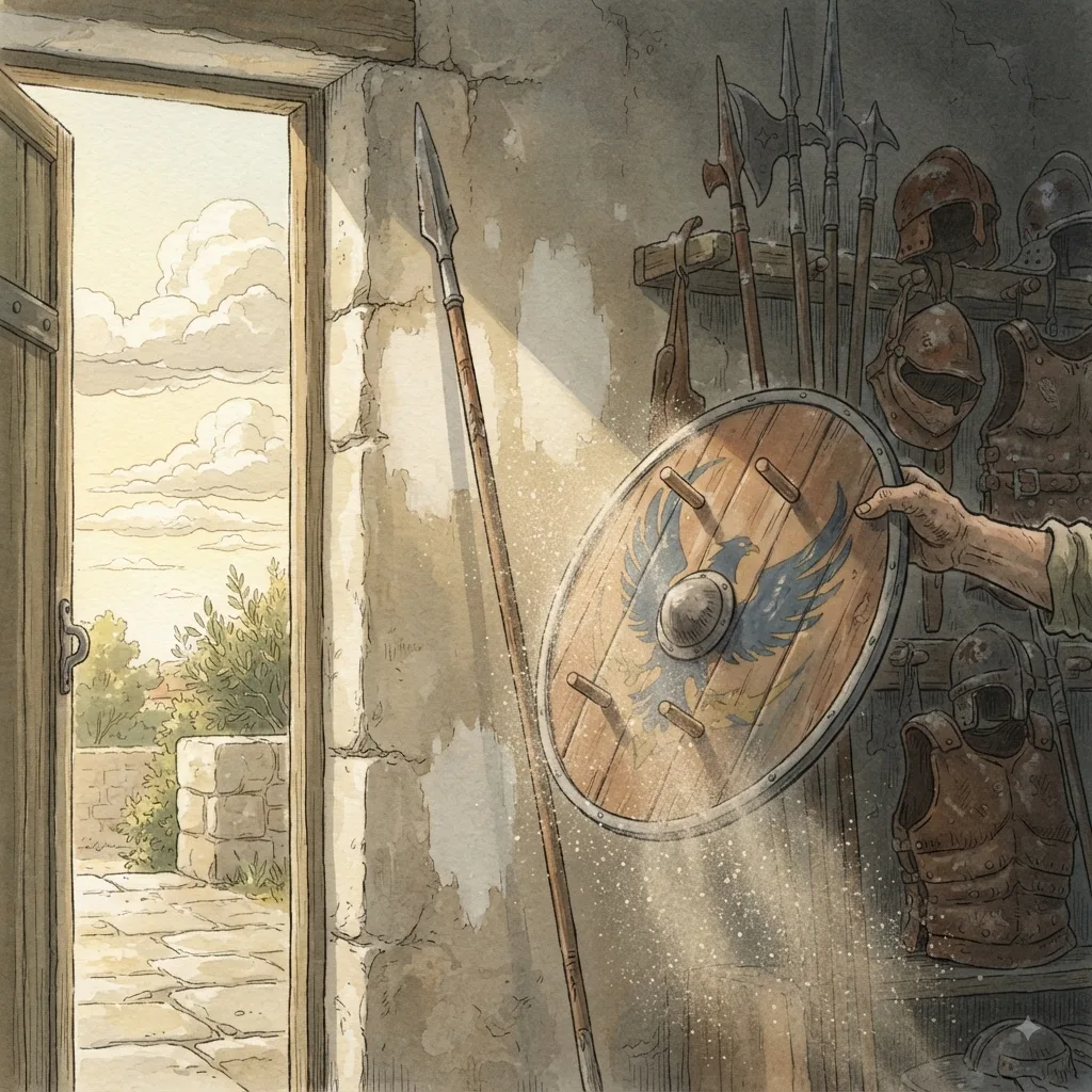 Fight for Me, O Lord: a painted scene illustrating Psalms 35.