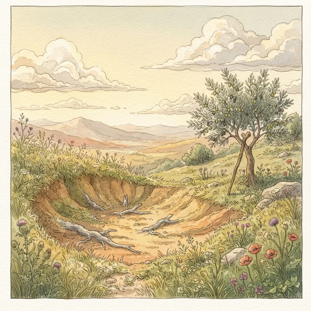 Do Not Fret Because of Evildoers: a painted scene illustrating Psalms 37.