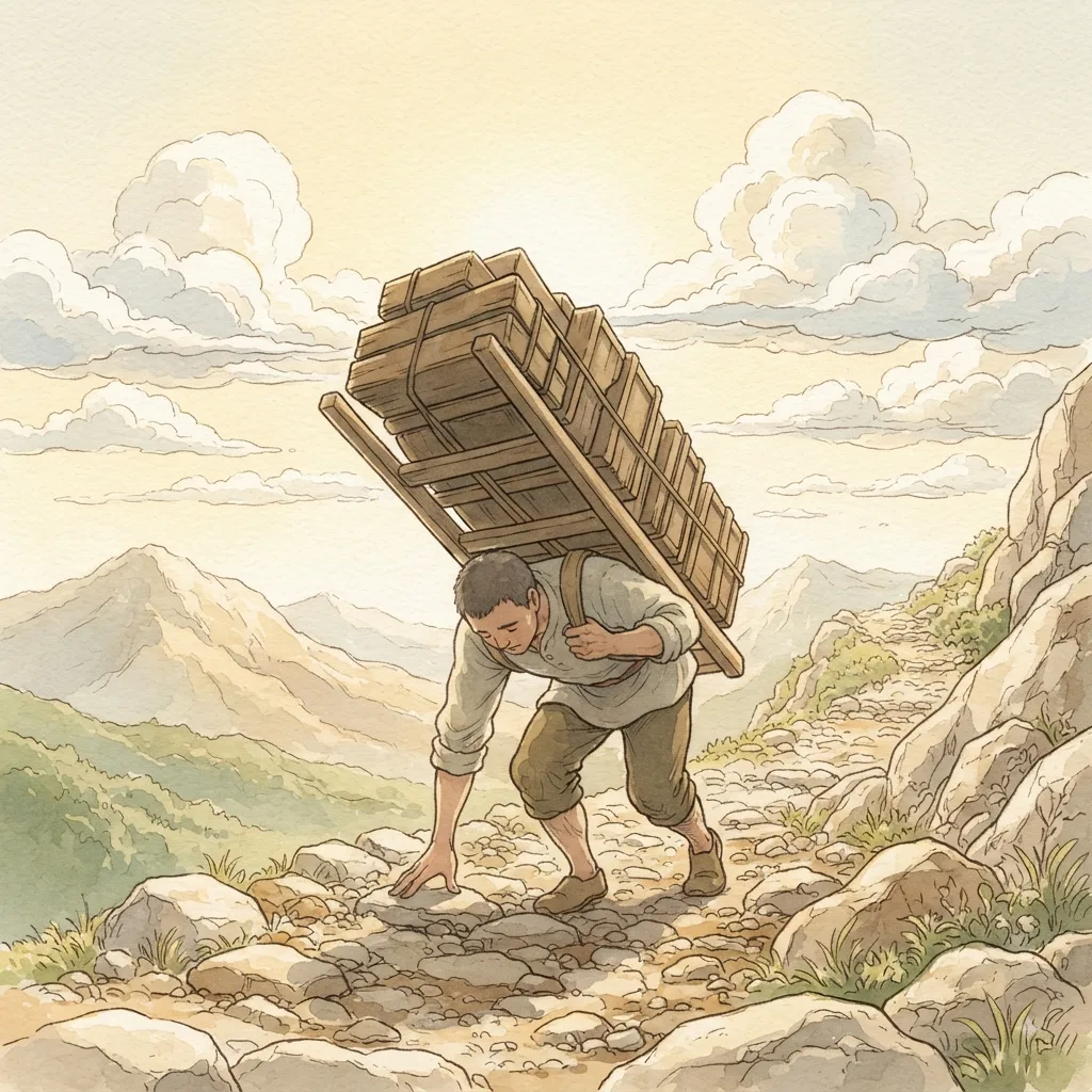 A Prayer of Repentance: a painted scene illustrating Psalms 38.