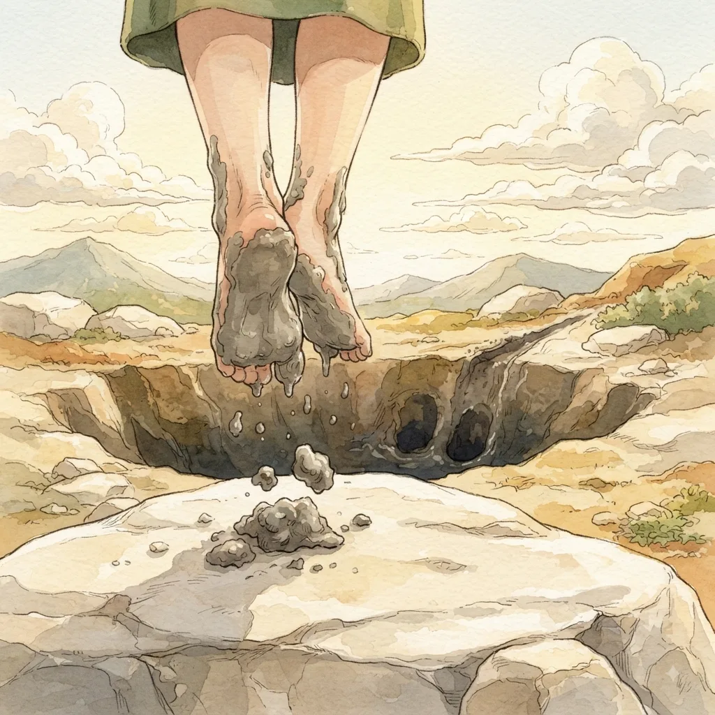 Here I Am: a painted scene illustrating Psalms 40.