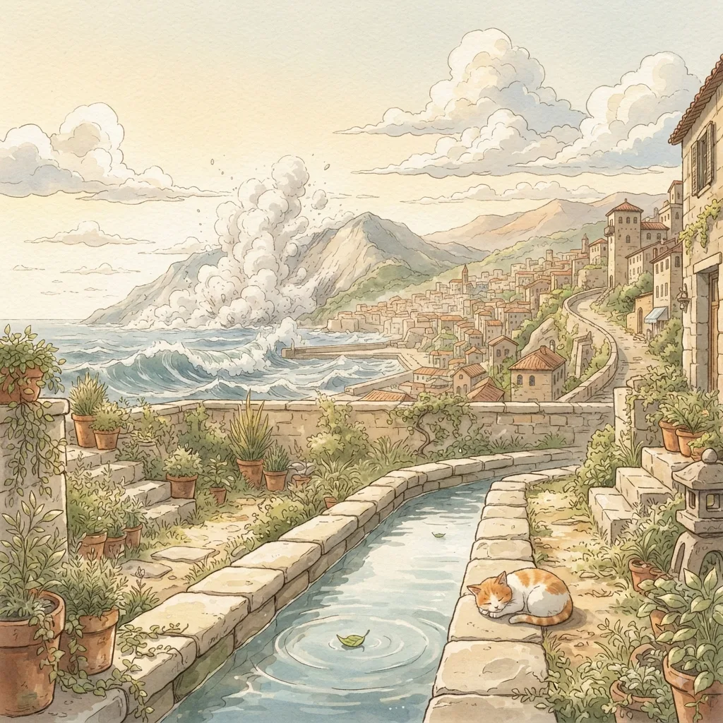 God Is Our Refuge: a painted scene illustrating Psalms 46.