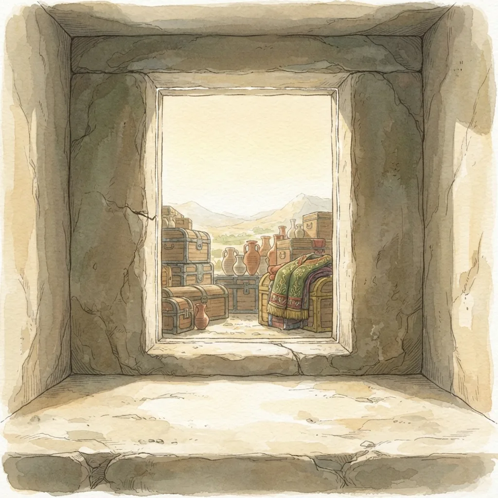 The Folly of Trusting Riches: a painted scene illustrating Psalms 49.