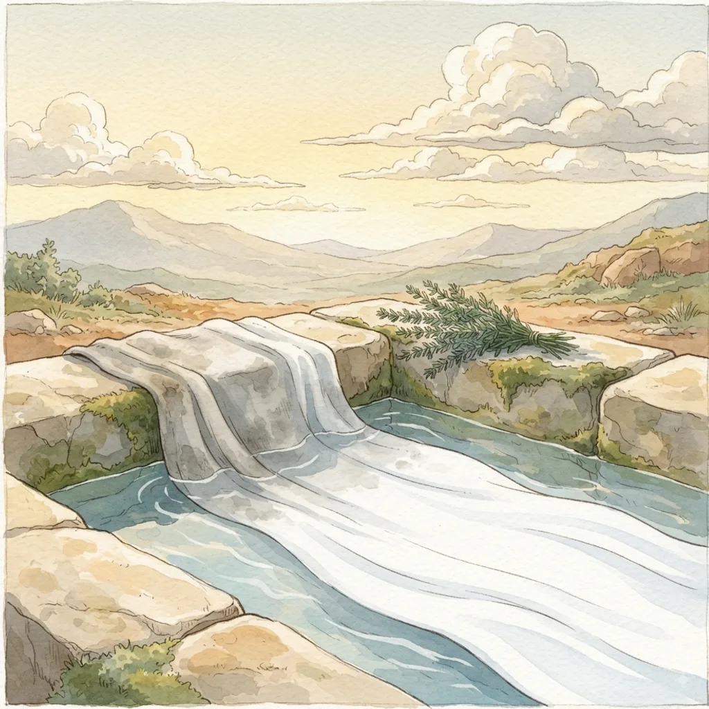 Create in Me a Clean Heart: a painted scene illustrating Psalms 51.