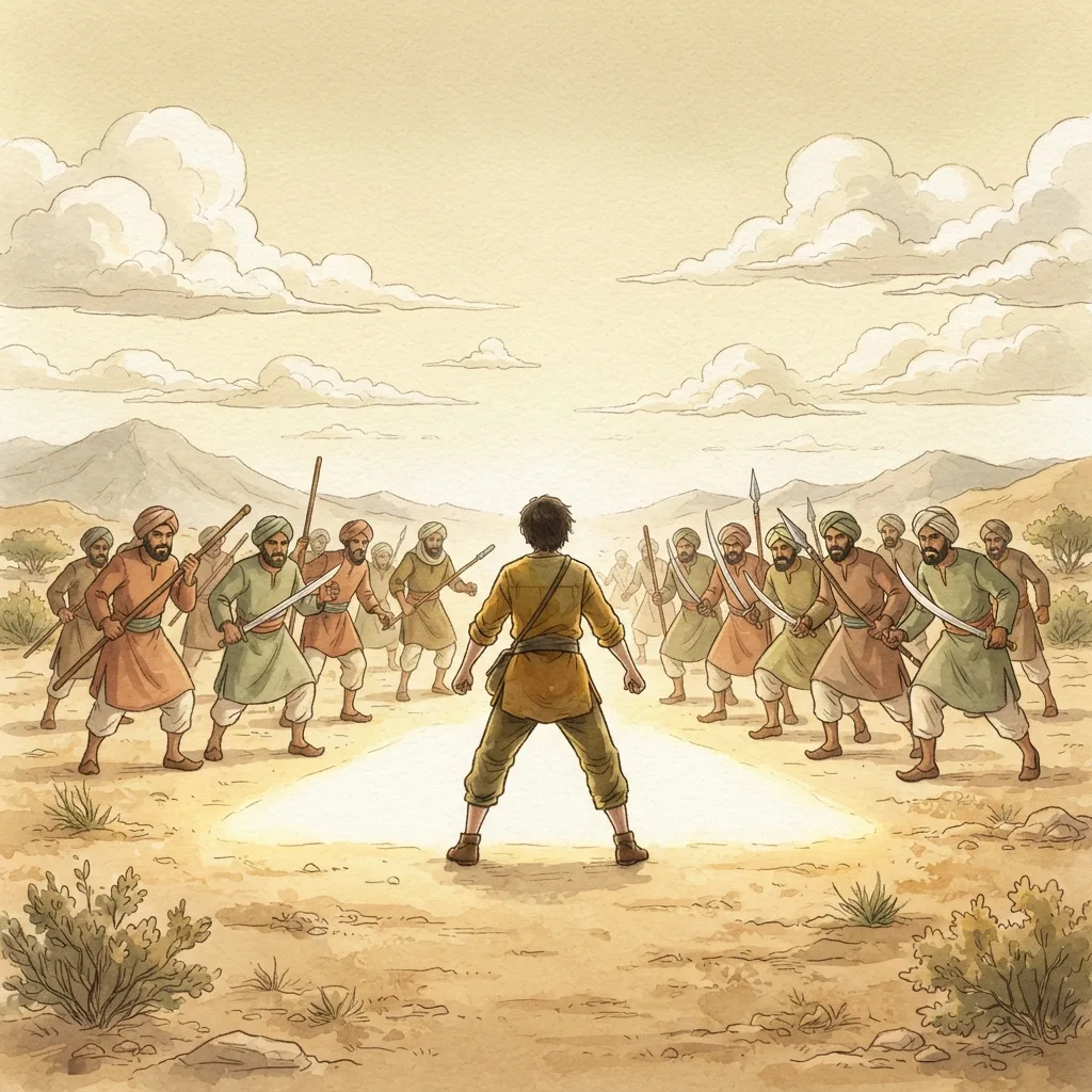 God Is My Helper: a painted scene illustrating Psalms 54.