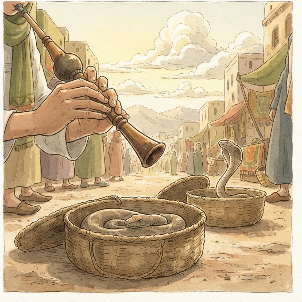 God Judges the Wicked: a painted scene illustrating Psalms 58.