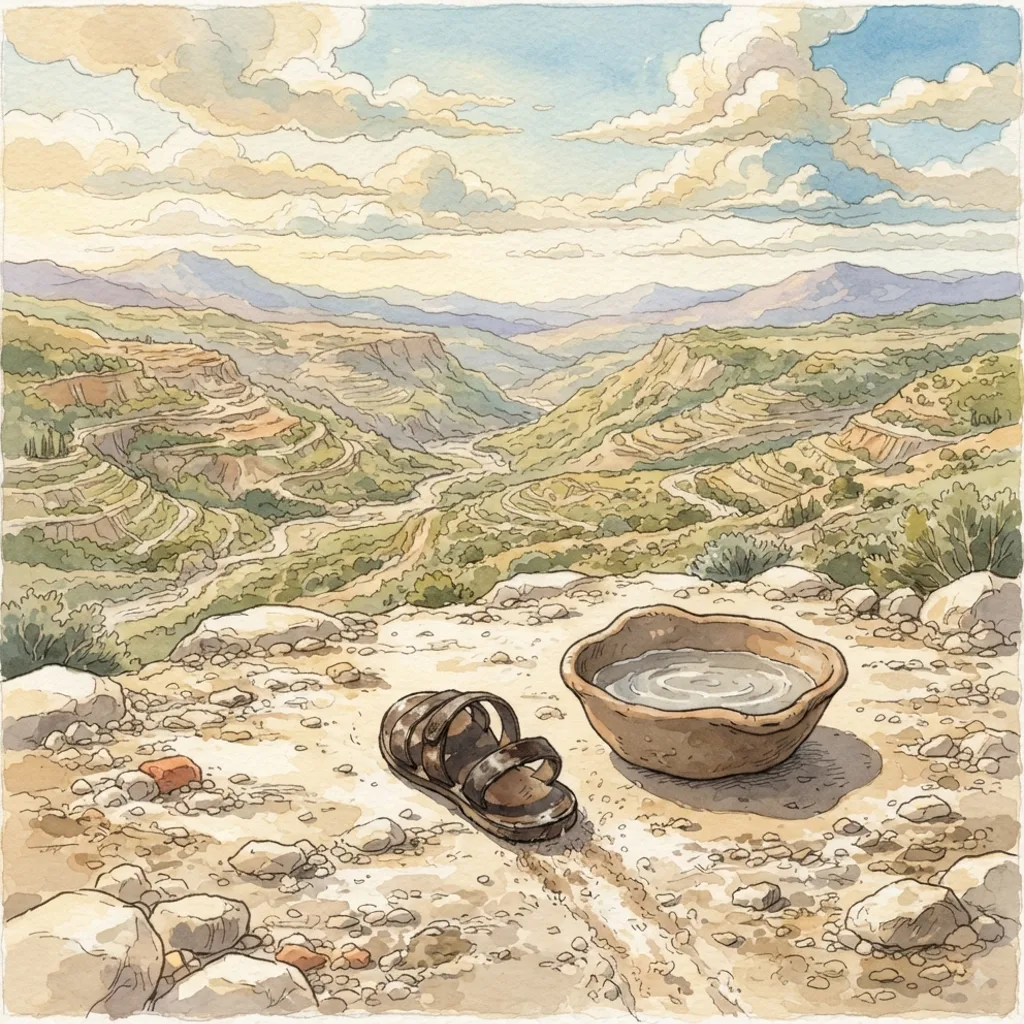 Restore Us, O God: a painted scene illustrating Psalms 60.