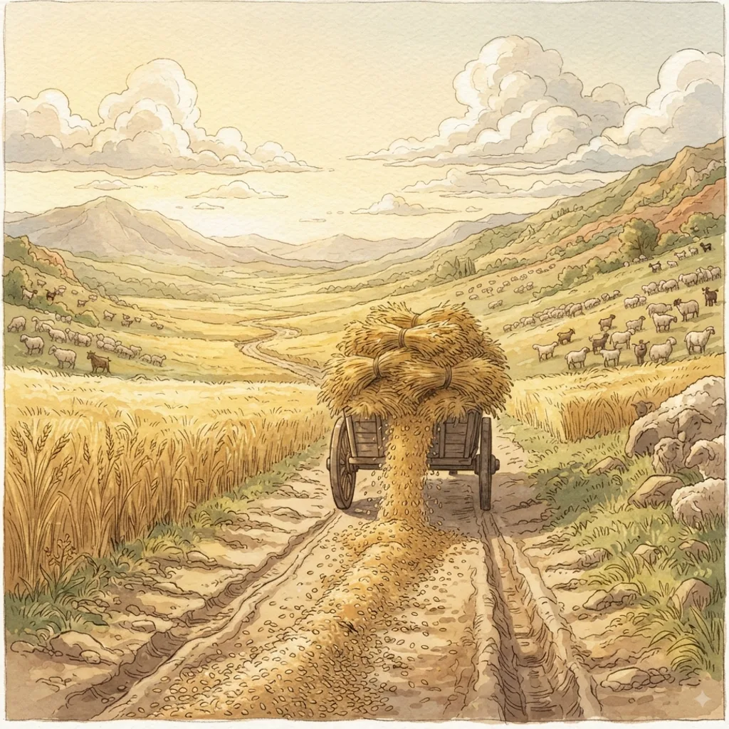 The God Who Provides: a painted scene illustrating Psalms 65.