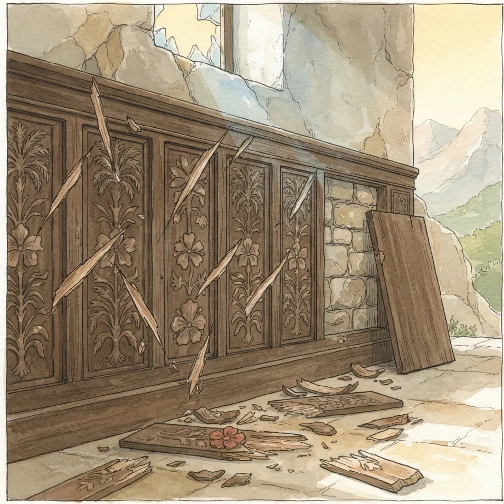 Remember Your Covenant: a painted scene illustrating Psalms 74.