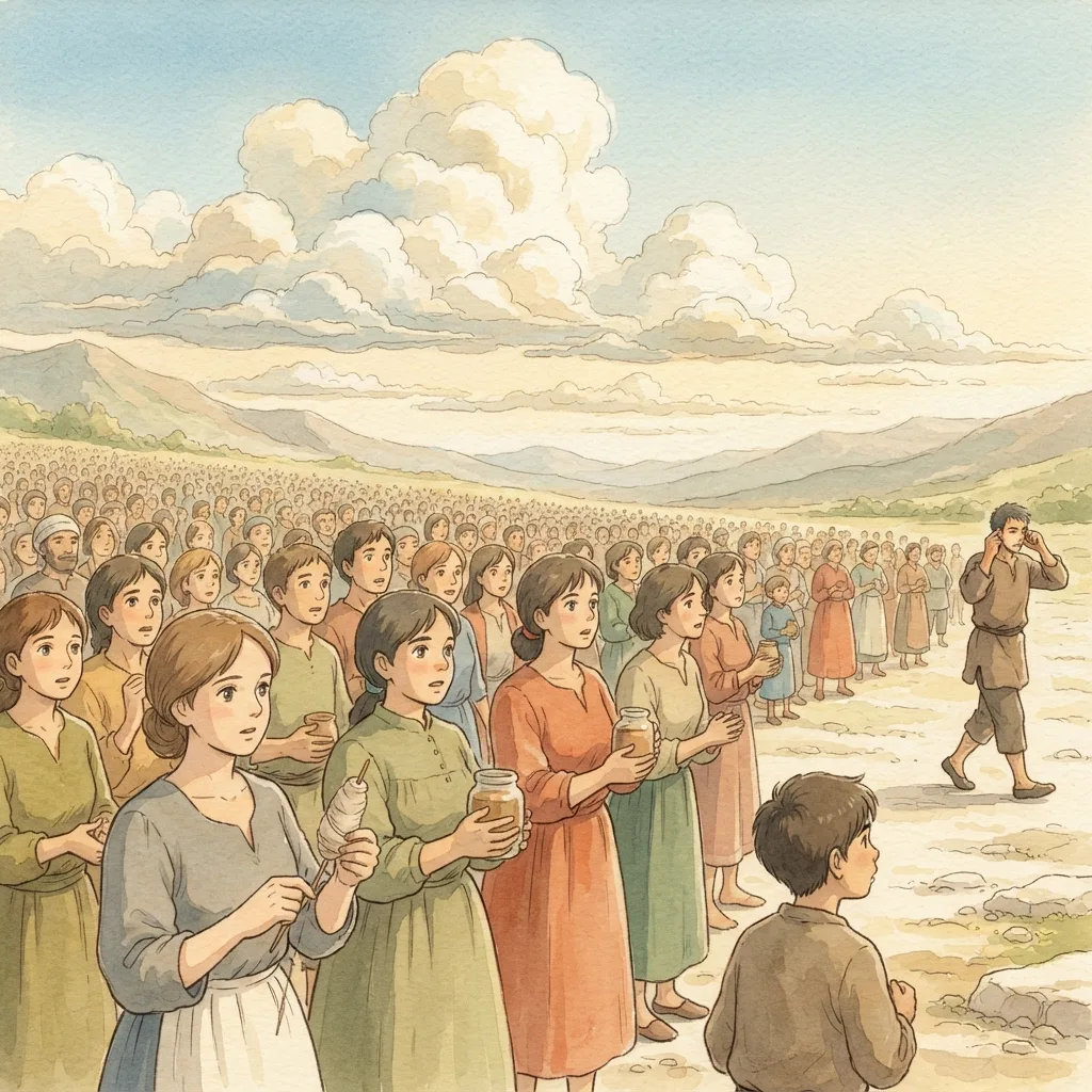 Listen to My Voice: a painted scene illustrating Psalms 81.