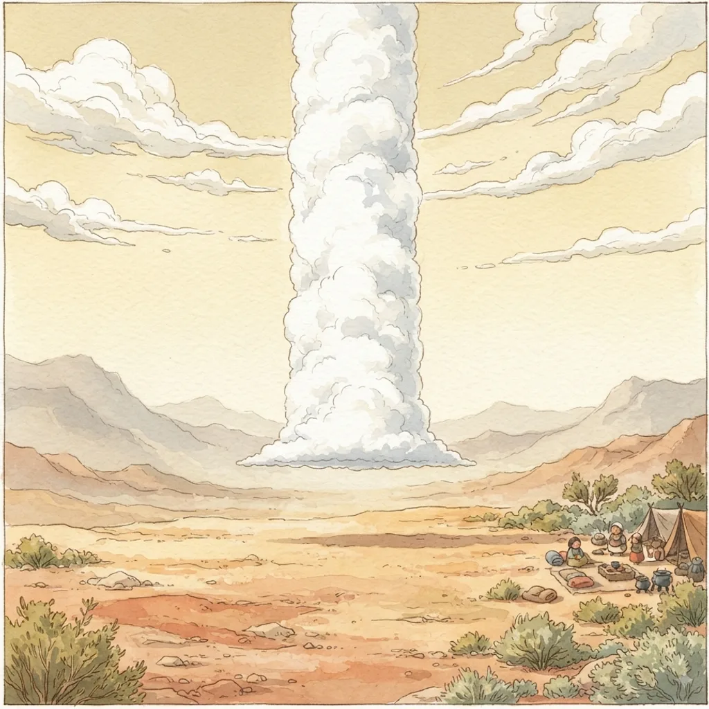 Holy Is He: a painted scene illustrating Psalms 99.