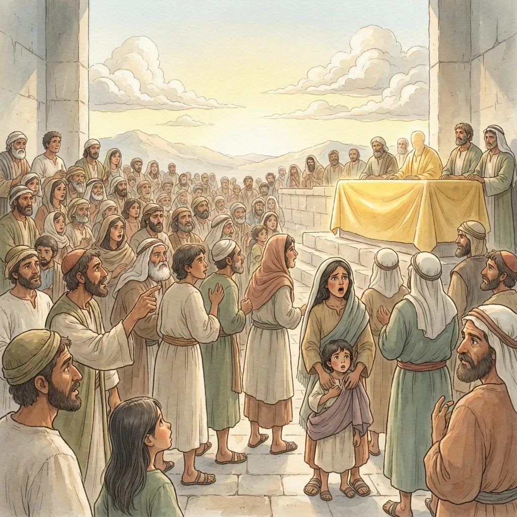 Justified by Faith: a painted scene illustrating Romans 3.