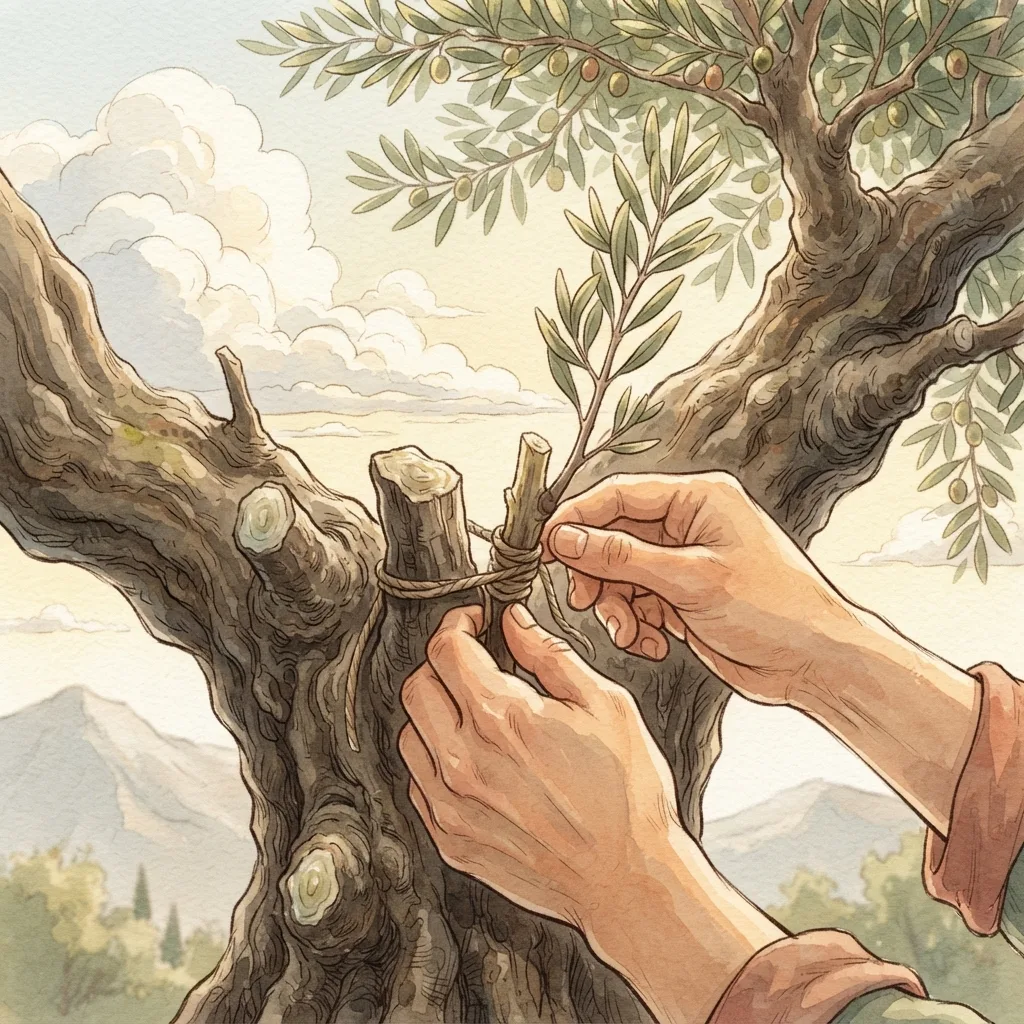 God's Plan for Israel: a painted scene illustrating Romans 11.