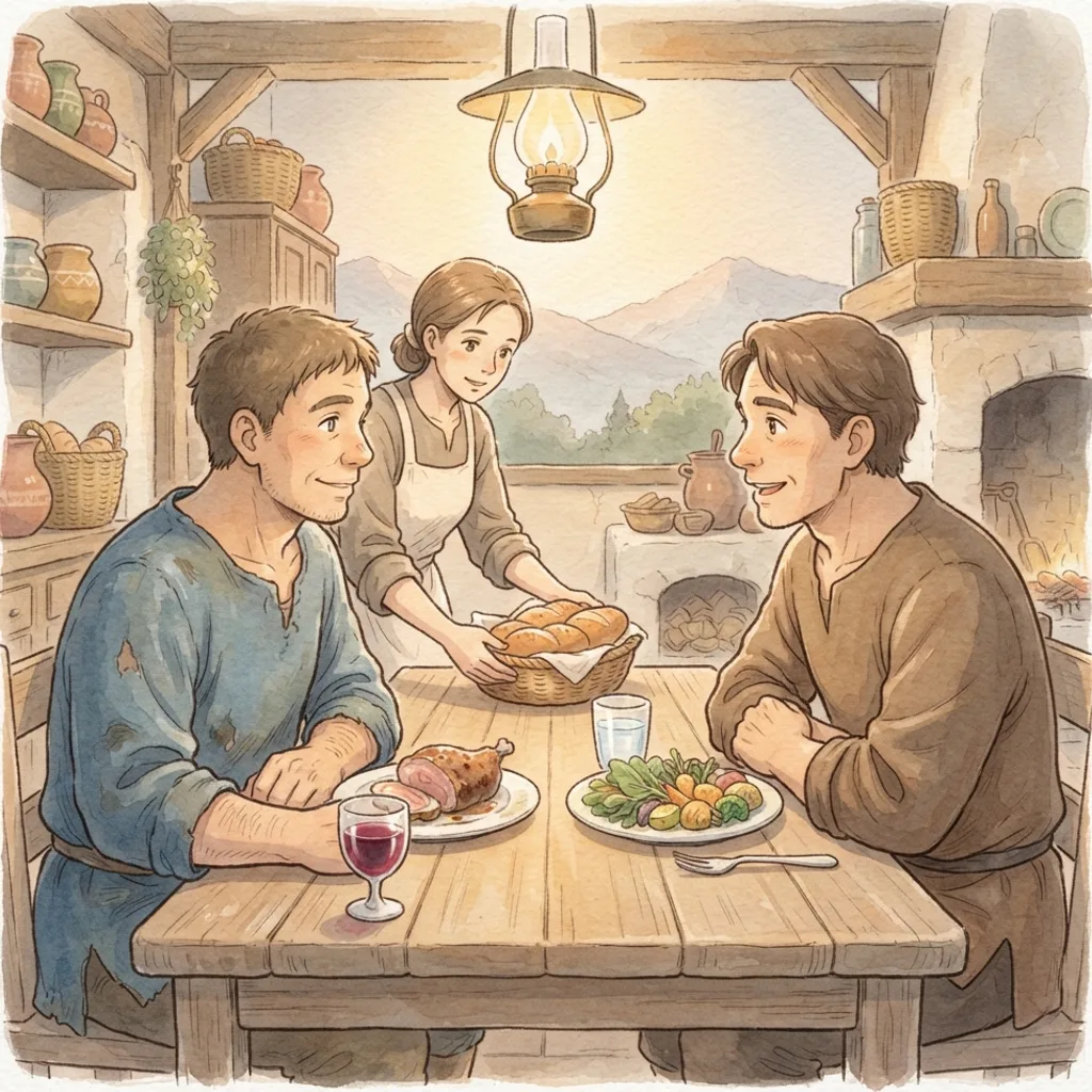 Do Not Judge One Another: a painted scene illustrating Romans 14.